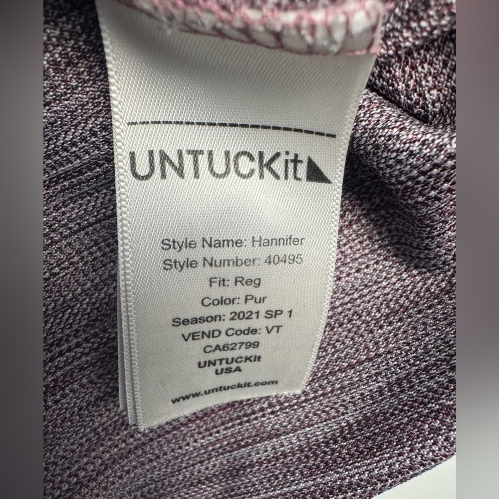 UNTUCKit Men's Short Sleeve Polo Shirt Hannifer 40495 Purple Size Large - Picture 2 of 7